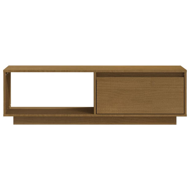 The Living Store TV-meubel - Grenenhout - 110 x 30 x 33.5 cm - Honingbruin