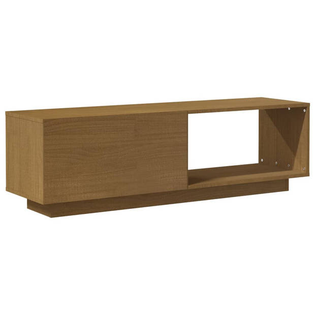 The Living Store TV-meubel - Grenenhout - 110 x 30 x 33.5 cm - Honingbruin