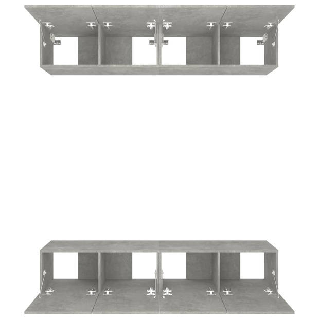 vidaXL Tv-meubelen 4 st 80x30x30 cm bewerkt hout betongrijs