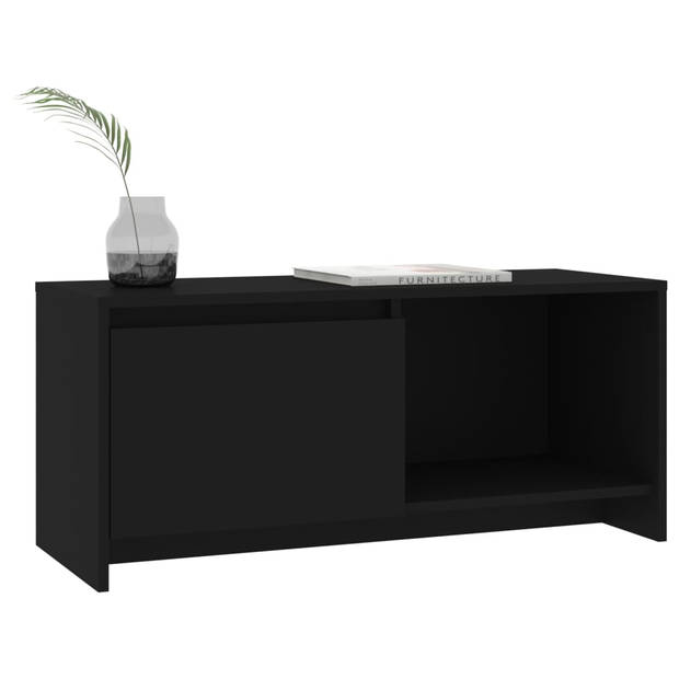 The Living Store Tv-meubel - Zwart - 90 x 35 x 40 cm - Spaanplaat