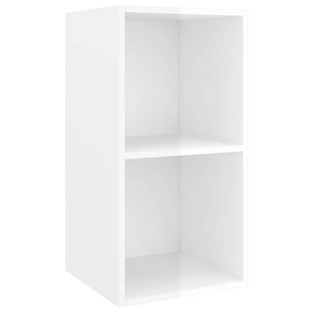 The Living Store TV-meubel set - hoogglans wit - 1x 37x37x72cm + 2x 37x37x107cm - spaanplaat