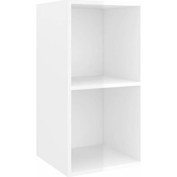 The Living Store TV-meubel set - hoogglans wit - 1x 37x37x72cm + 2x 37x37x107cm - spaanplaat