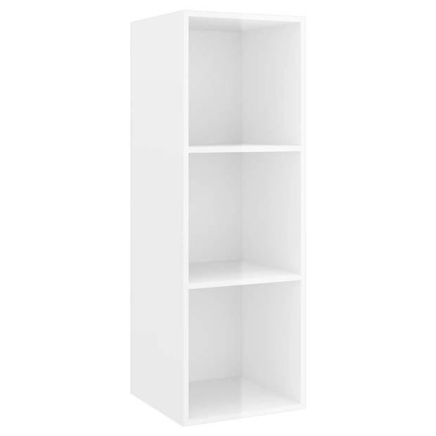 The Living Store TV-meubel set - hoogglans wit - 1x 37x37x72cm + 2x 37x37x107cm - spaanplaat