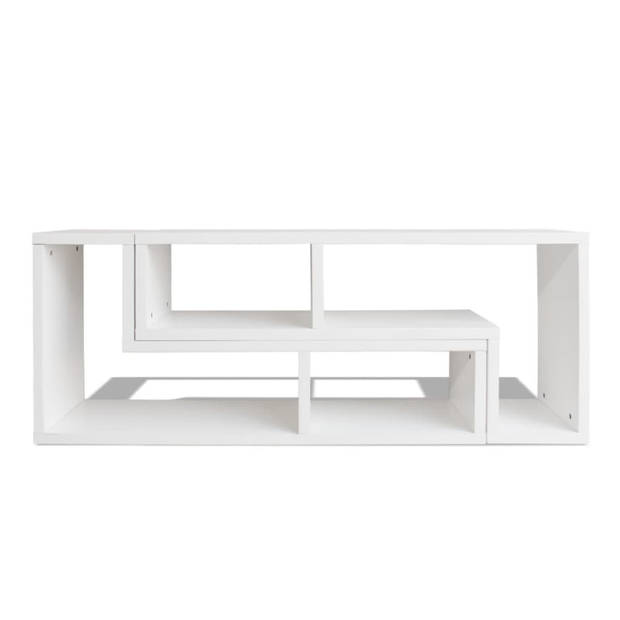 The Living Store Tv-meubel Wit 120x30x56.4/28 cm - MDF en bewerkt hout