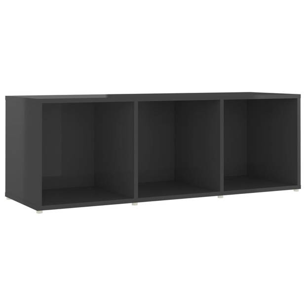 The Living Store Televisiekast Classic TV - 107 x 35 x 37 cm - Hoogglans Grijs