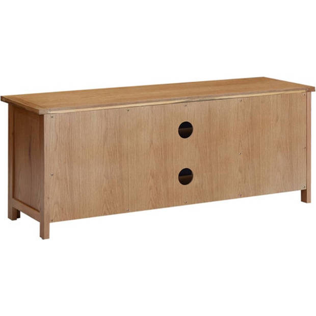 The Living Store Rustiek Eikenhouten TV-meubel - 110 x 35 x 44 cm - 2 deuren - 2 schappen