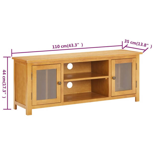 vidaXL Tv-meubel 110x35x44 cm massief eikenhout