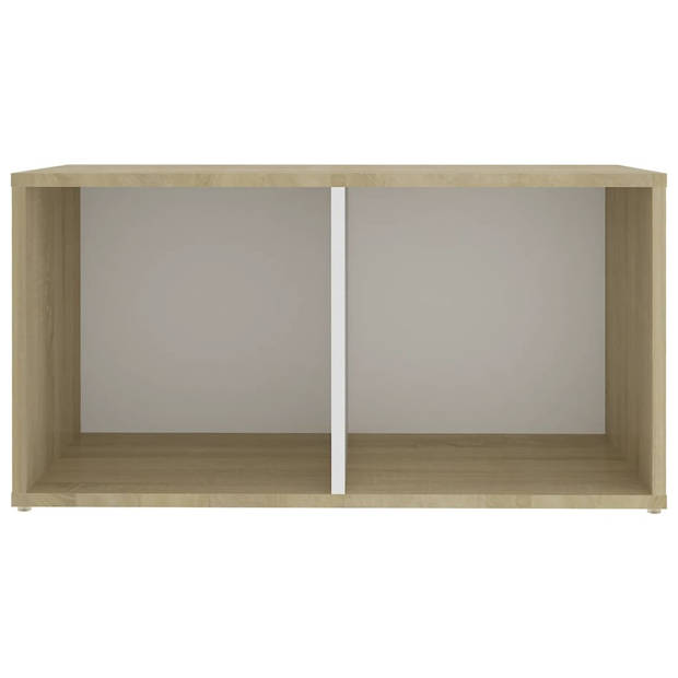 The Living Store Televisiemeubel - Klassiek - Wit/sonoma eiken - 72 x 35 x 36.5 cm - 2 vakken