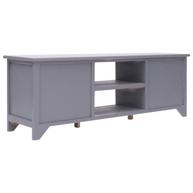 The Living Store Tv-meubel - Grijs - 115 x 30 x 40 cm - Paulowniahout en MDF