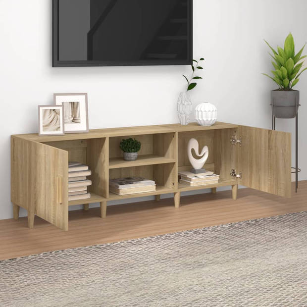 The Living Store TV-Kast Sonoma Eiken - 150x30x50 cm - Ruime opbergruimte