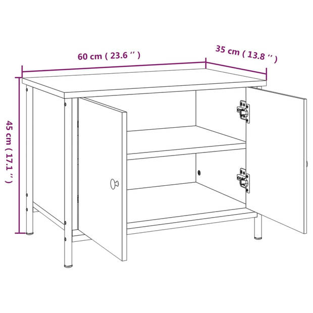 The Living Store TV-meubel - Trendy en praktisch - TV-meubel - 60 x 35 x 45 cm - Gerookt eiken