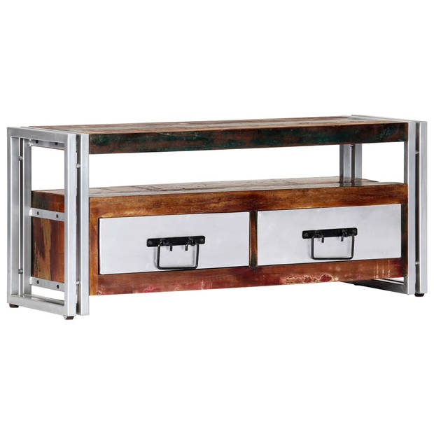 The Living Store TV-meubel Vintage Stijl - 90 x 30 x 40 cm - Massief gerecycled hout