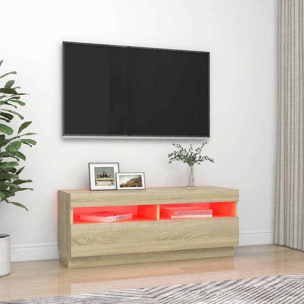 vidaXL Tv-meubel met LED-verlichting 100x35x40 cm sonoma eikenkleurig