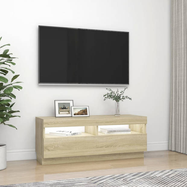 vidaXL Tv-meubel met LED-verlichting 100x35x40 cm sonoma eikenkleurig