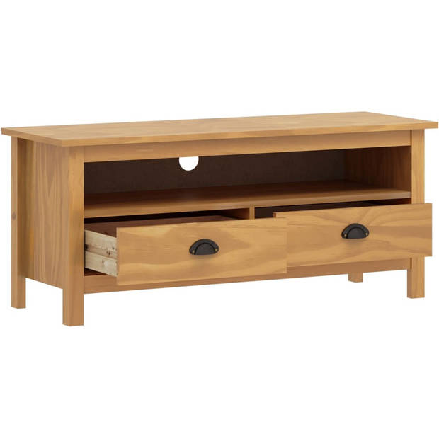 The Living Store Hill TV-meubel - Massief grenenhout - 110x40x47cm - Honingbruin