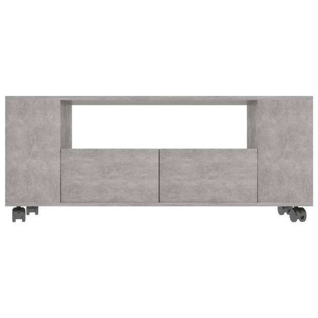 The Living Store TV-meubel Classic 120x35x48 cm - Bewerkt Hout - Betongrijs