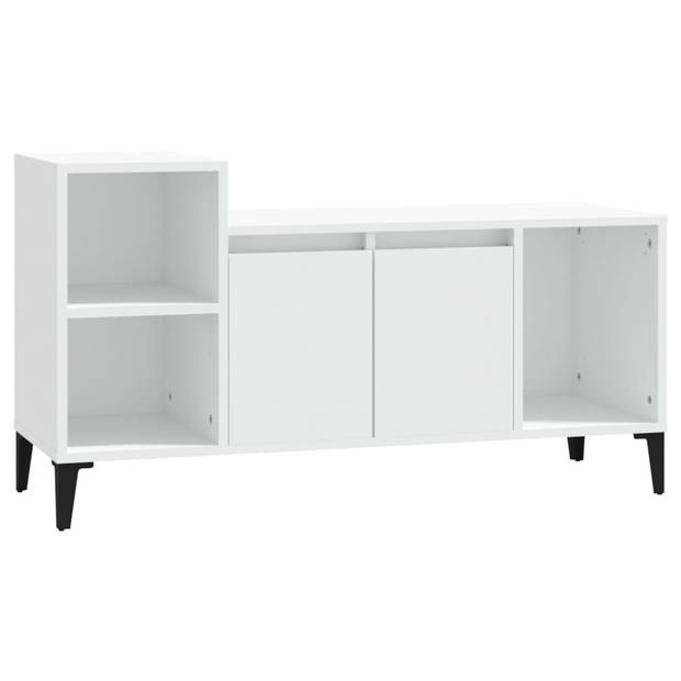 The Living Store TV-kast - Klassiek - Stevig Materiaal - Voldoende Opbergruimte - Wit - 100x35x55cm