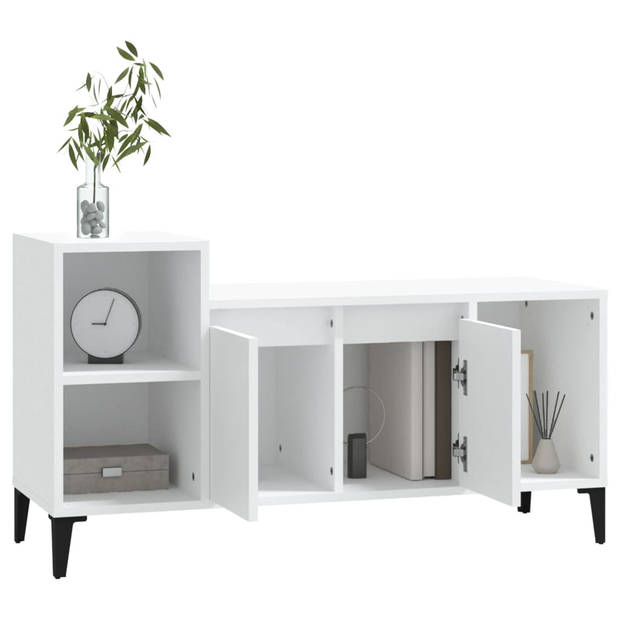 The Living Store TV-kast - Klassiek - Stevig Materiaal - Voldoende Opbergruimte - Wit - 100x35x55cm