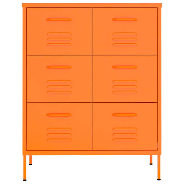 vidaXL Ladekast 80x35x101,5 cm staal oranje