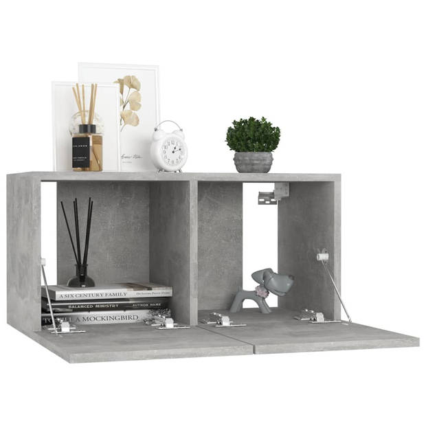 The Living Store Tv-meubel - Betongrijs - 60 x 30 x 30 cm - Spaanplaat