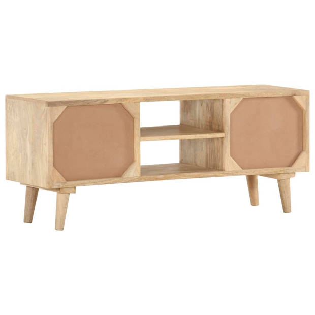 The Living Store Massief Mangohouten TV-meubel - 110 x 30 x 45 cm - Natuurlijke afwerking