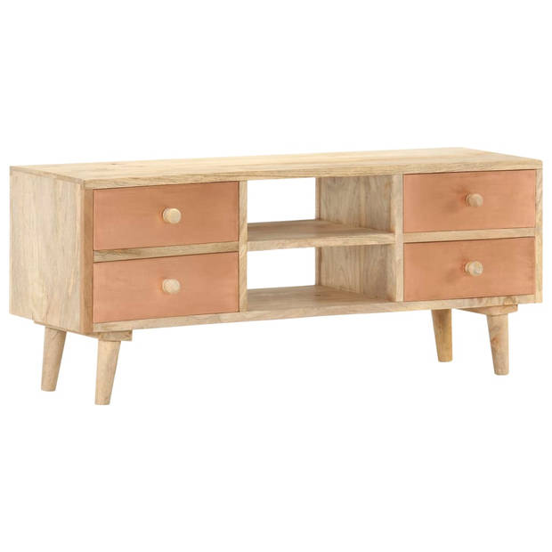 The Living Store Massief Mangohouten TV-meubel - 110 x 30 x 45 cm - Natuurlijke afwerking