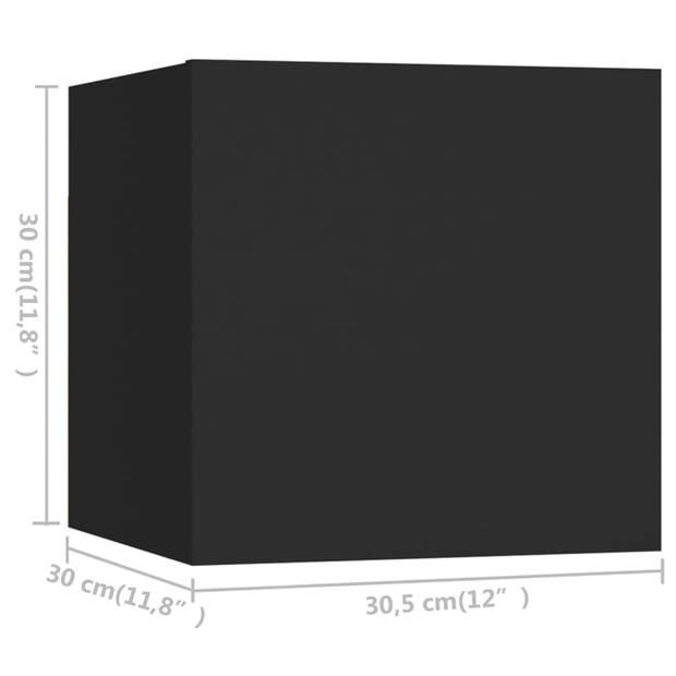 The Living Store TV-meubel - zwart - spaanplaat - 100x30x30 cm (L) - 30.5x30x30 cm (S)