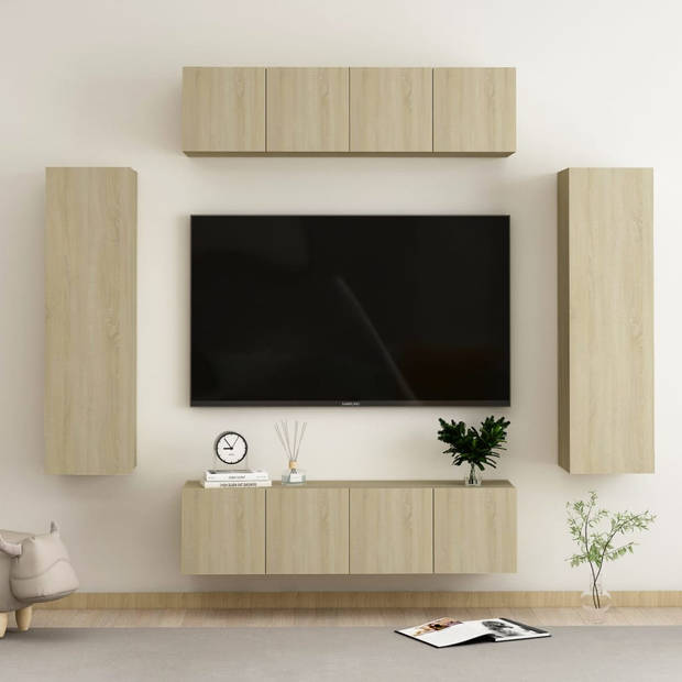 The Living Store TV-meubel - Sonoma eiken - 60 x 30 x 30cm - Muurmontage - Praktisch ontwerp