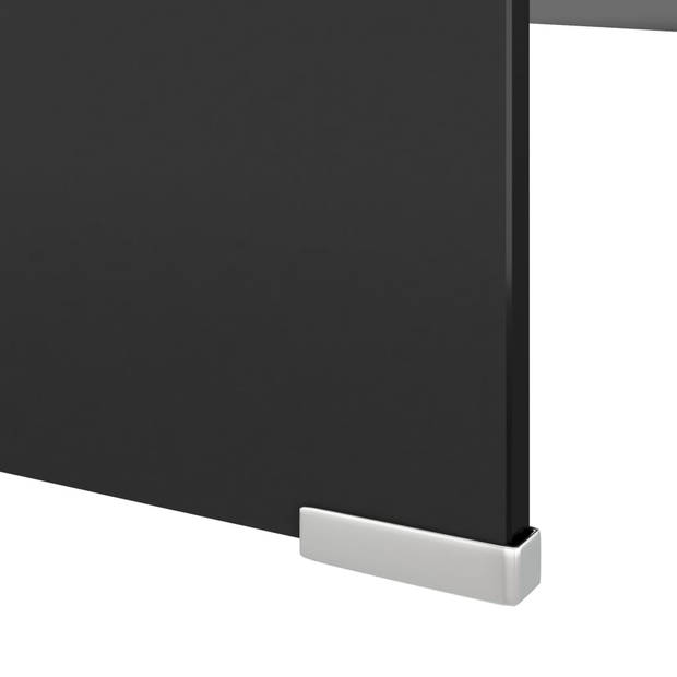 The Living Store TV-meubel - glas - 120 x 30 x 13 cm - zwart