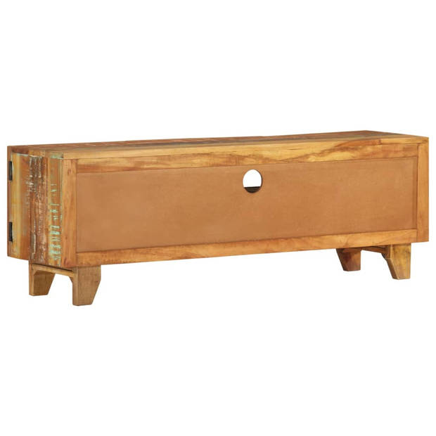 The Living Store Vintage Massief Gerecycled Houten Tv-Meubel - 120x30x40 cm - 2 deuren - 1 lade en 1 vak