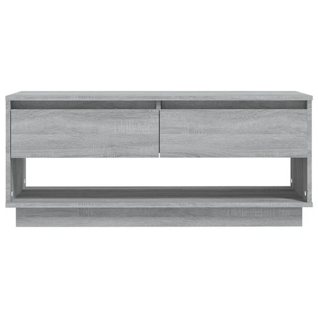 The Living Store TV-meubel - grijs sonoma eiken - 102 x 41 x 44 cm - 2 lades