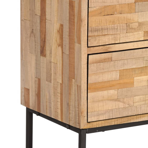 The Living Store Rustiek Houten Dressoir - 90x30x55cm - Gerecycled Teakhout - Handgemaakt