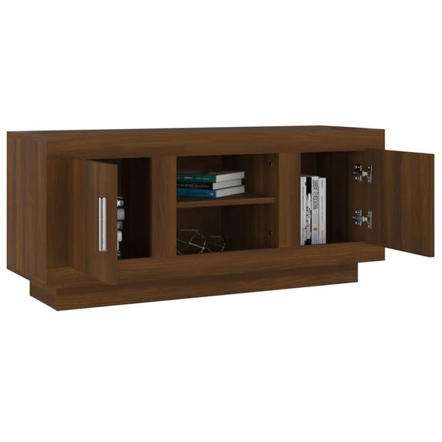 The Living Store TV-meubel Stereokast - bruineiken - 102 x 35 x 45 cm - Praktisch - Stijlvol