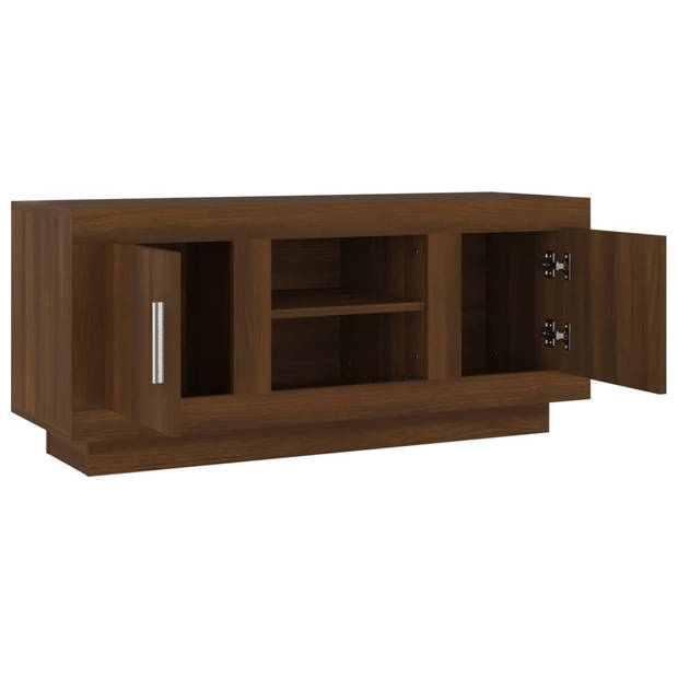 The Living Store TV-meubel Stereokast - bruineiken - 102 x 35 x 45 cm - Praktisch - Stijlvol