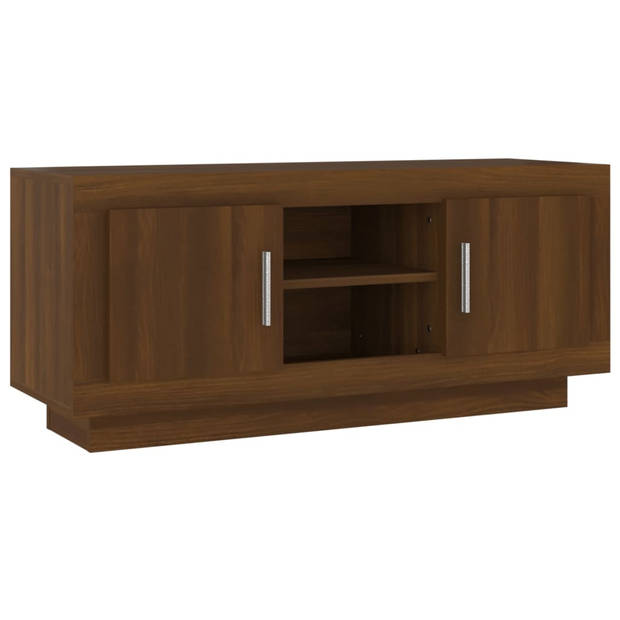 The Living Store TV-meubel Stereokast - bruineiken - 102 x 35 x 45 cm - Praktisch - Stijlvol