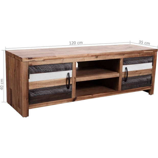 The Living Store Houten TV-meubel - Acaciahout - 120 x 35 x 40 cm - Uniek en duurzaam