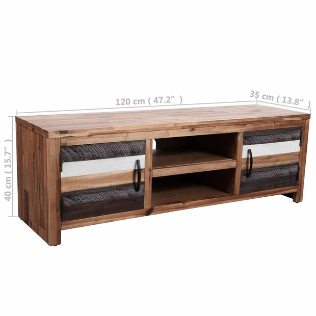 vidaXL Tv-meubel 120x35x40 cm massief acaciahout