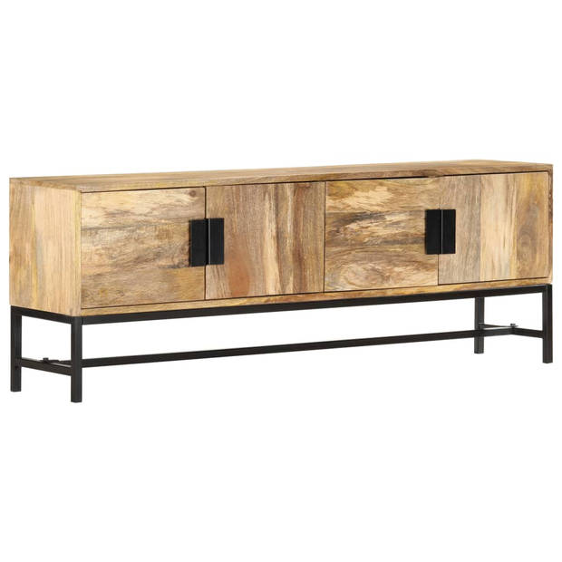 The Living Store Hifi-kast - Massief Mangohout - 140 x 30 x 50 cm - Inclusief 4 deuren