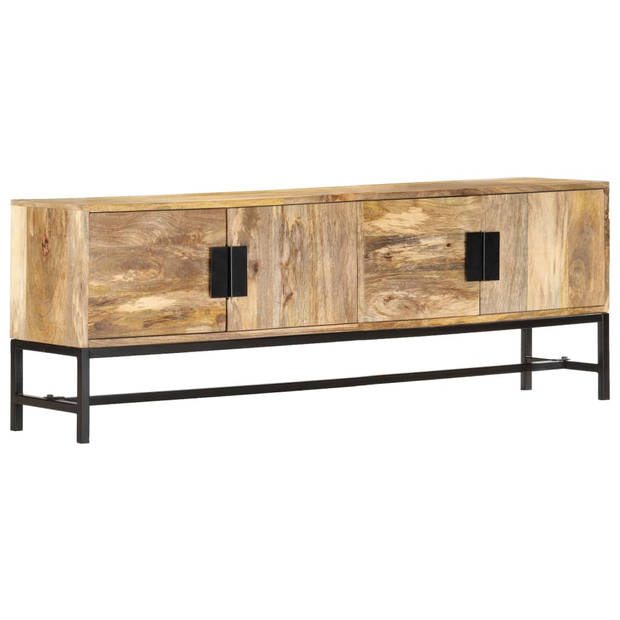 The Living Store Hifi-kast - Massief Mangohout - 140 x 30 x 50 cm - Inclusief 4 deuren