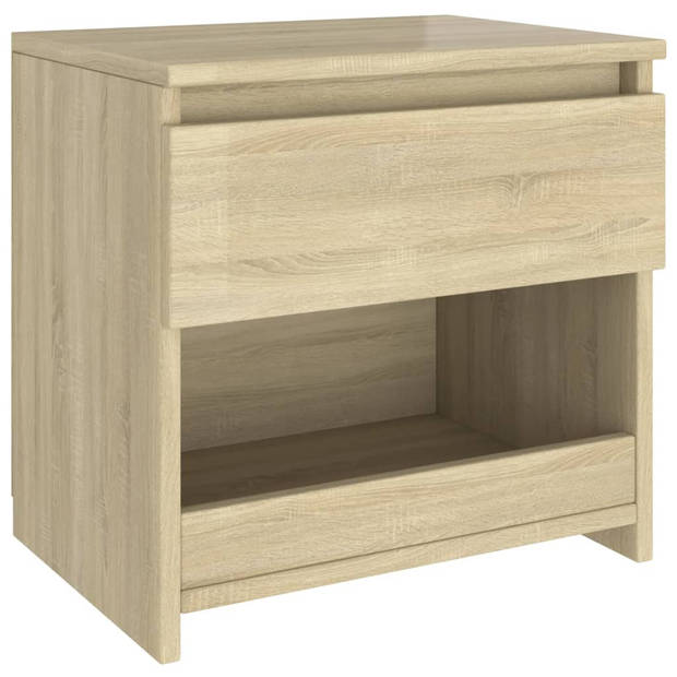 vidaXL Nachtkastjes 2 st 40x30x39 cm bewerkt hout sonoma eikenkleurig