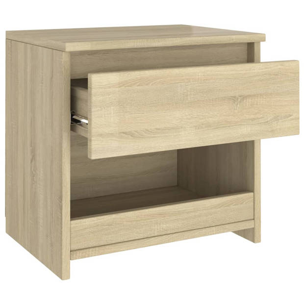 vidaXL Nachtkastje 40x30x39 cm bewerkt hout sonoma eikenkleurig