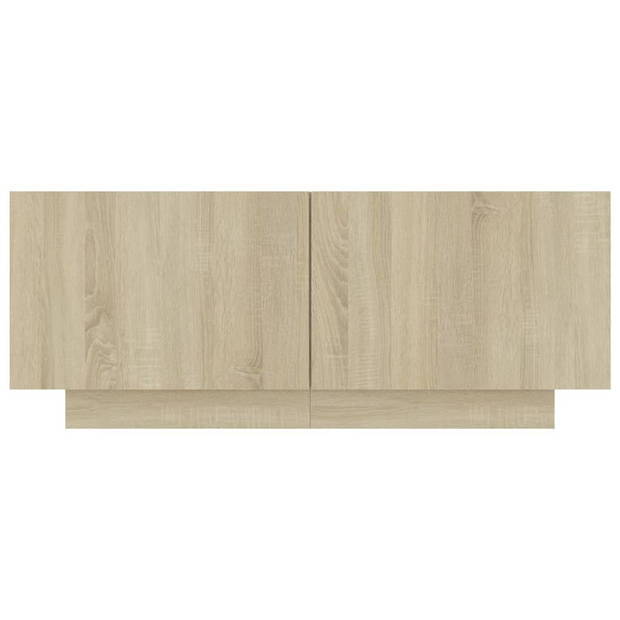 vidaXL Nachtkastje 100x35x40 cm bewerkt hout sonoma eikenkleurig