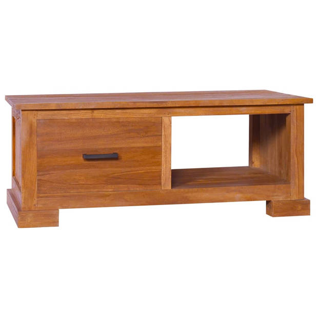 The Living Store Teakhouten TV-meubel - Koloniale stijl - 90 x 50 x 37 cm - Natuurlijke afwerking