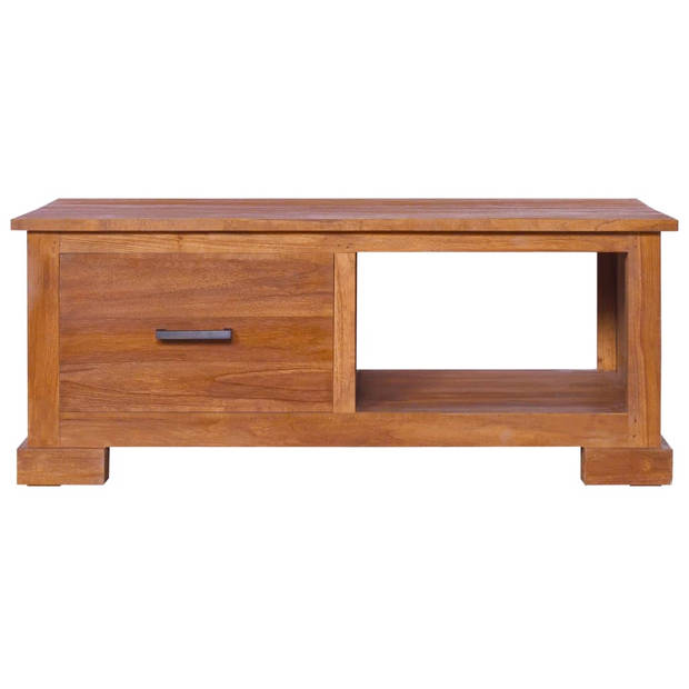 The Living Store Teakhouten TV-meubel - Koloniale stijl - 90 x 50 x 37 cm - Natuurlijke afwerking