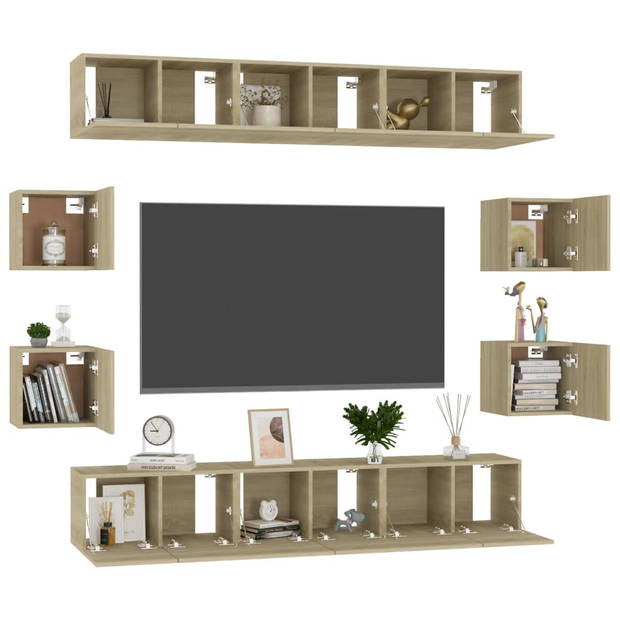 The Living Store Televisiekast TV-meubel - 60 x 30 x 30 cm - Sonoma eiken