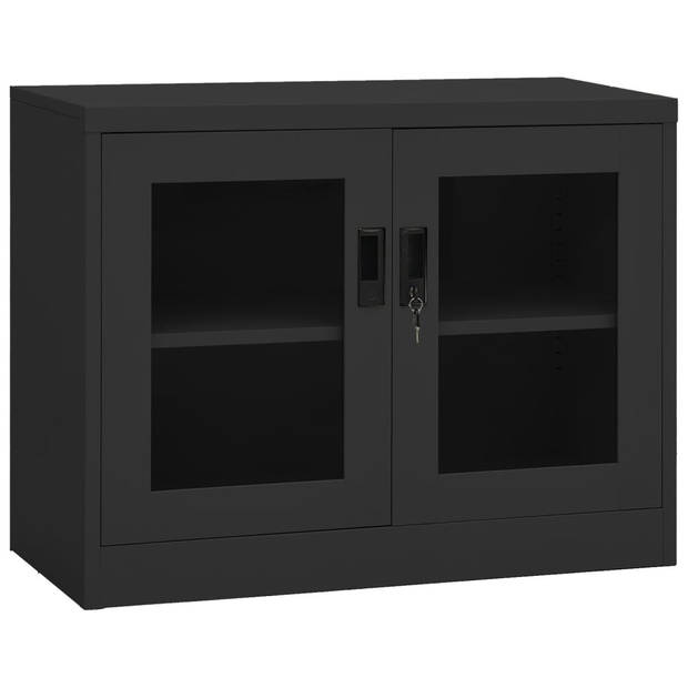 The Living Store Archiefkast - 90x40x70cm - Gehard Glas - Antraciet