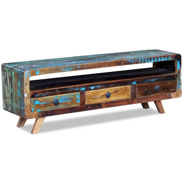 The Living Store Tv-meubel Antieke Stijl - 120 x 30 x 40 cm - Gerecycled Hout