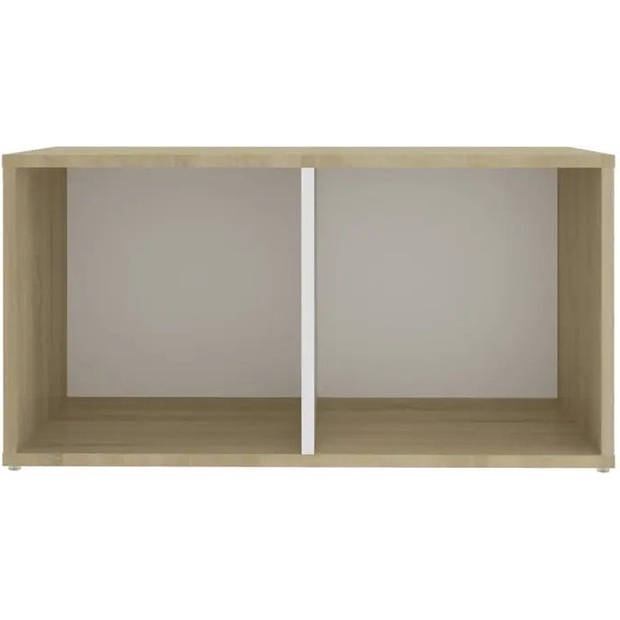 The Living Store Tv-meubel - Klassiek design - 72 x 35 x 36.5 cm - Wit/sonoma eiken