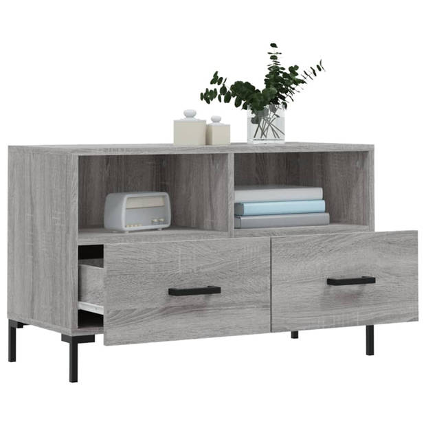 vidaXL Tv-meubel 80x36x50 cm bewerkt hout grijs sonoma eikenkleurig