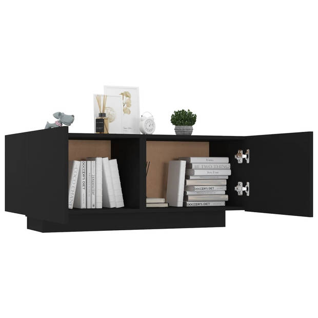 The Living Store TV-meubel - Hifi-kast - 100 x 35 x 40 cm - Zwart - Duurzaam